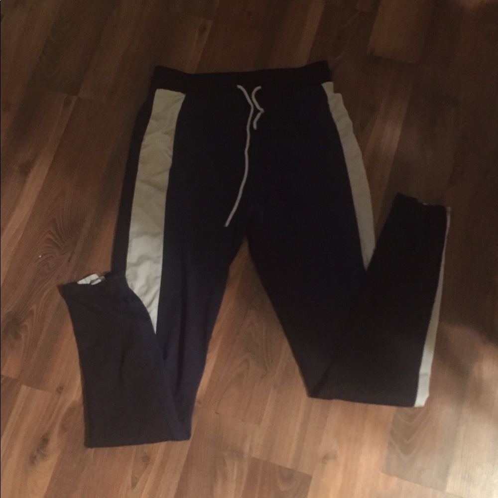 White and black leggings with stripes!